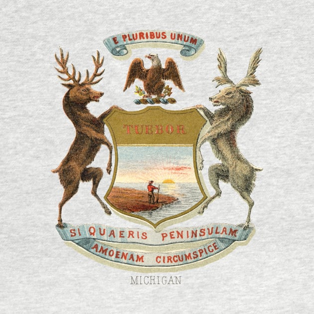 1876 Michigan Coat of Arms by historicimage